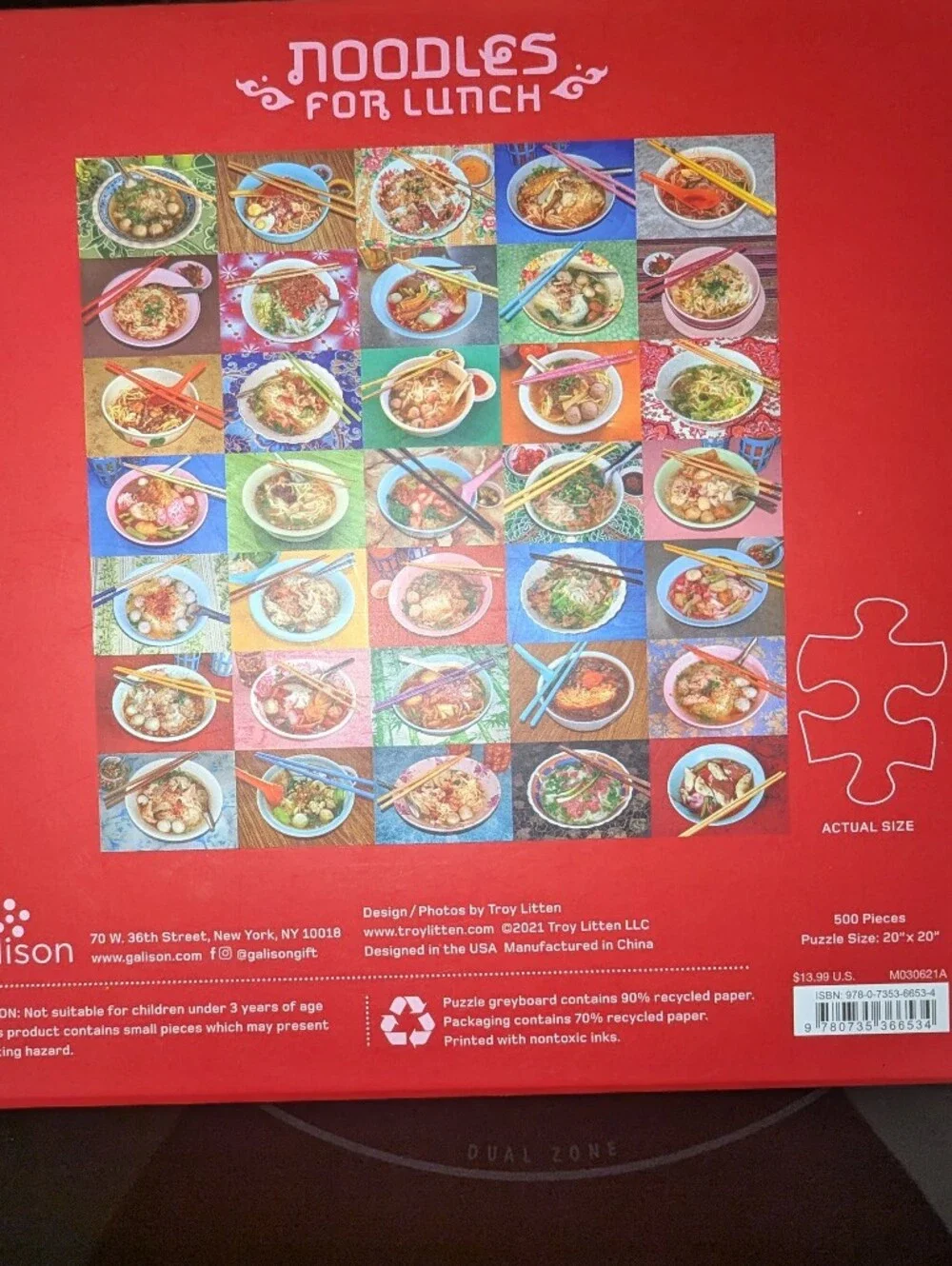 NEW - 500 PIECE GALISON PUZZLE -  NOODLES FOR LUNCH